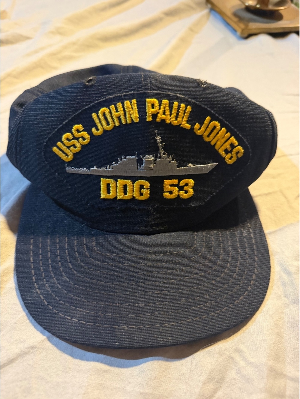 USS John Paul Jones DDG 53 Navy Blue Vintage Cap Hat Adjustable